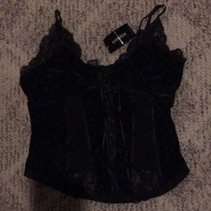 New Express velvet and lace tank